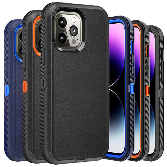 Phone Case Dual-Layer TPU and PC Shockproof Armor with Qi Wireless Charging Support for iPhone 14