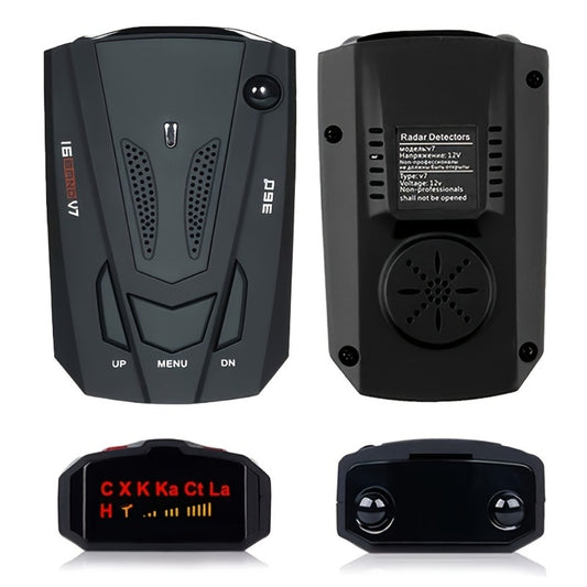 16-Band GPS Detector for Cars 360 Degree Anti-GPS Speed Camera LIDAR Detector Voice Alarm Real-Time Threat Alerts Enhanced Safety Features Secure Driving All Vehicles Universal