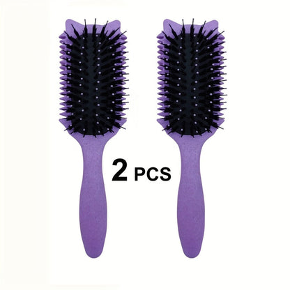 Detangling Brush for Curly Wavy Coily Hair 1 or 2 Pcs — Flexible Bristles Reduce Breakage & Frizz, Gentle Scalp Massage, Wet & Dry Use for 2B-4C Natural Hair Types