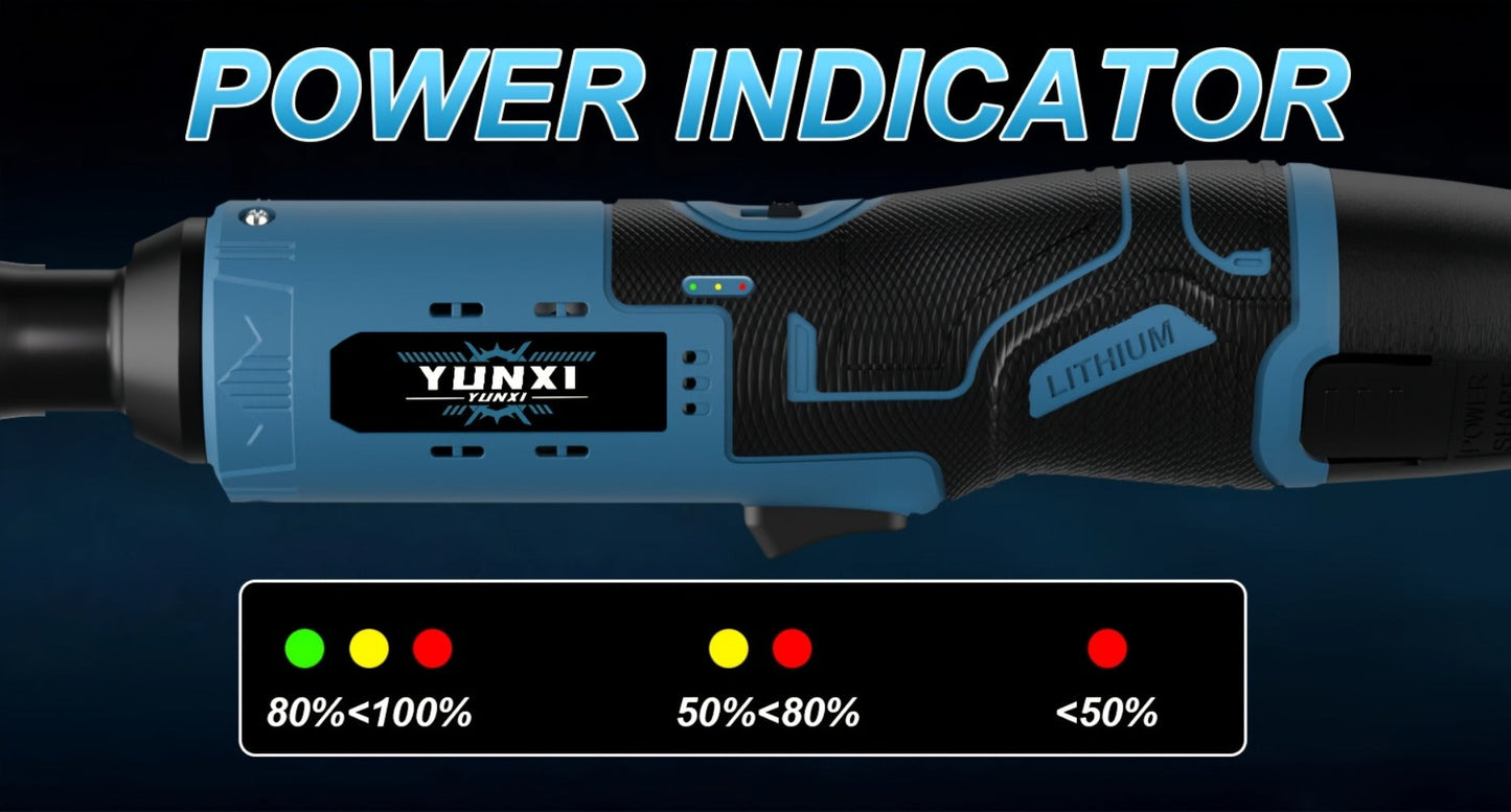 Power Tools YUNXI 12V Brushless Cordless Ratchet Wrench Kit with Batteries, Charger and Accessory Options
