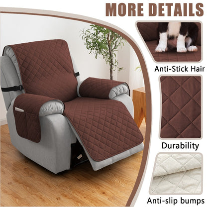 Chenille Knit Recliner Chair Cover Non-Slip Elastic Straps Drawstring Closure Pet Furniture Protector for Large Recliner 8 Colors