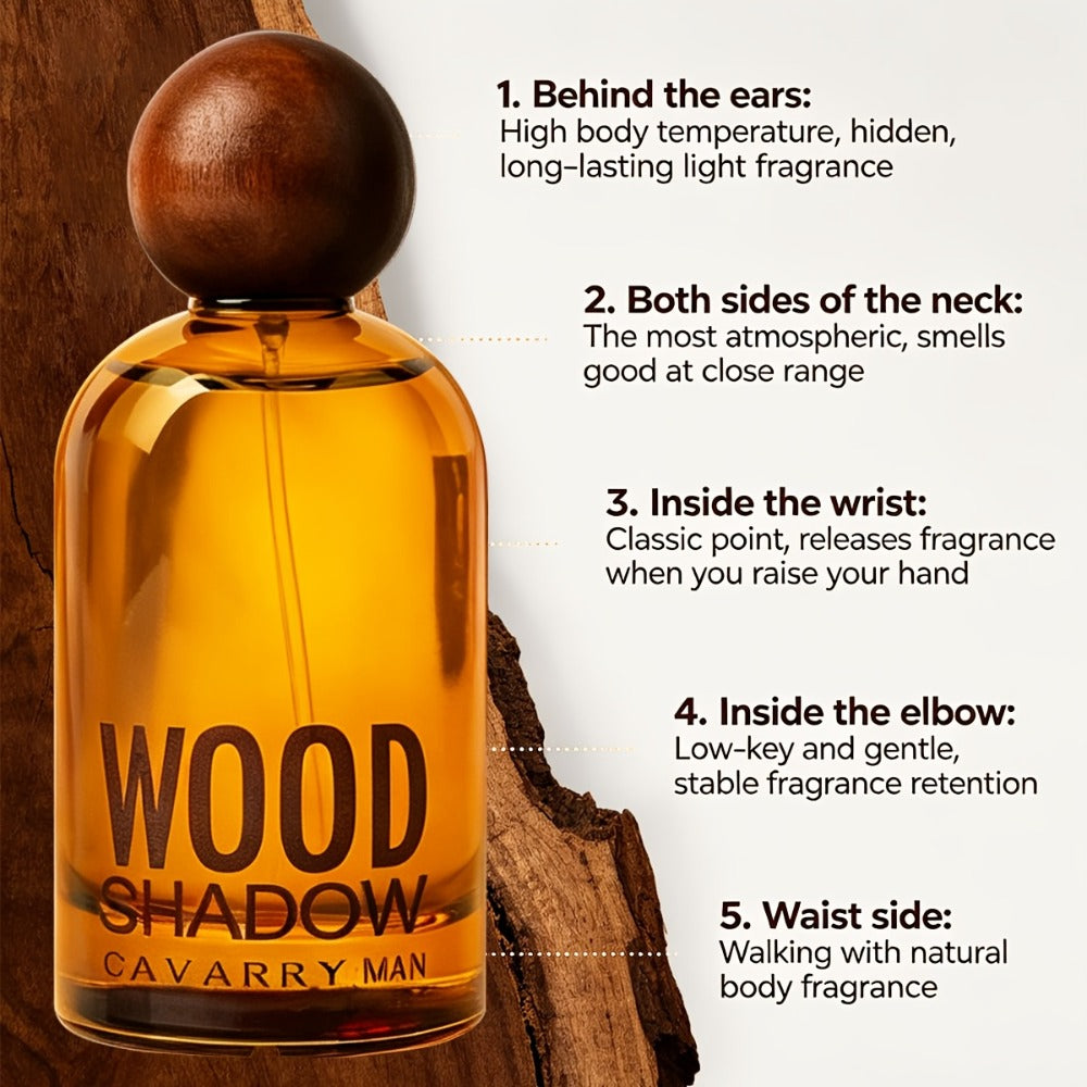 Perfume for Men Wooden-Bottle Spray with a Documented Woody Sandalwood Profile and Two Options