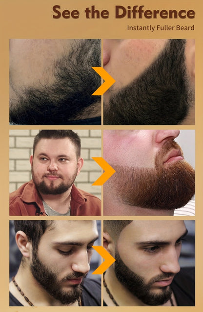 Beard Filler Pencil with Brush — Waterproof Long-Lasting Beard Pencil for Fuller Thicker Beard | Fills Sparse Patchy Beard & Mustache | Men's Grooming Tool | Black & Dark Brown | 1pc or 2pcs