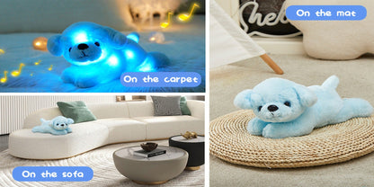 Plush Toy – Blue Puppy with Light-Up Body and Music for Colorful Interactive Room Display and Gifting