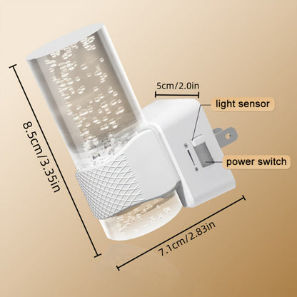 Two-Pack 3000K Plug-In Night Lights with Bubble-Pattern Shades, Light Sensors and Black or White Bases
