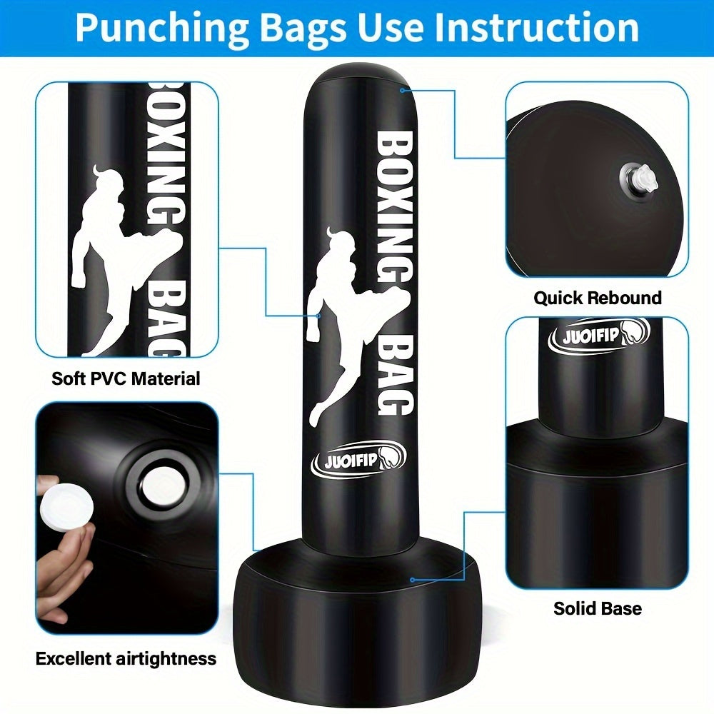 69-Inch Freestanding Inflatable Punching Bag with Fillable Base for Indoor or Outdoor Fitness Training