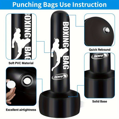 69-Inch Freestanding Inflatable Punching Bag with Fillable Base for Indoor or Outdoor Fitness Training