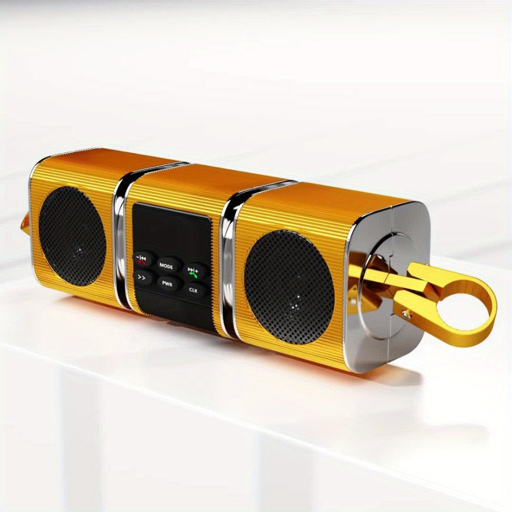 Motorcycle Bluetooth Speaker Sound Bar with Built-in Amplifier – IPX5 Waterproof, FM Radio, USB & AUX Input, 12V Metal MP3 Player for Handlebar, ATV, Scooter & Off-Road Bike
