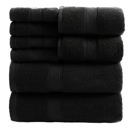 Towel Set 8 or 16 Piece Thickened Bath, Hand and Washcloth Collection in Multiple Solid Colors