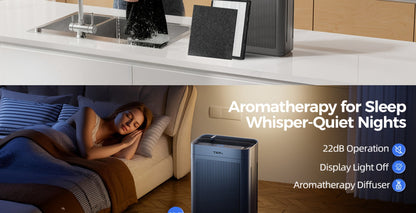Air Purifier with H13 HEPA Filter, 2500 Sq Ft Coverage, PM2.5 Sensor, 22dB Mode and Two Colors