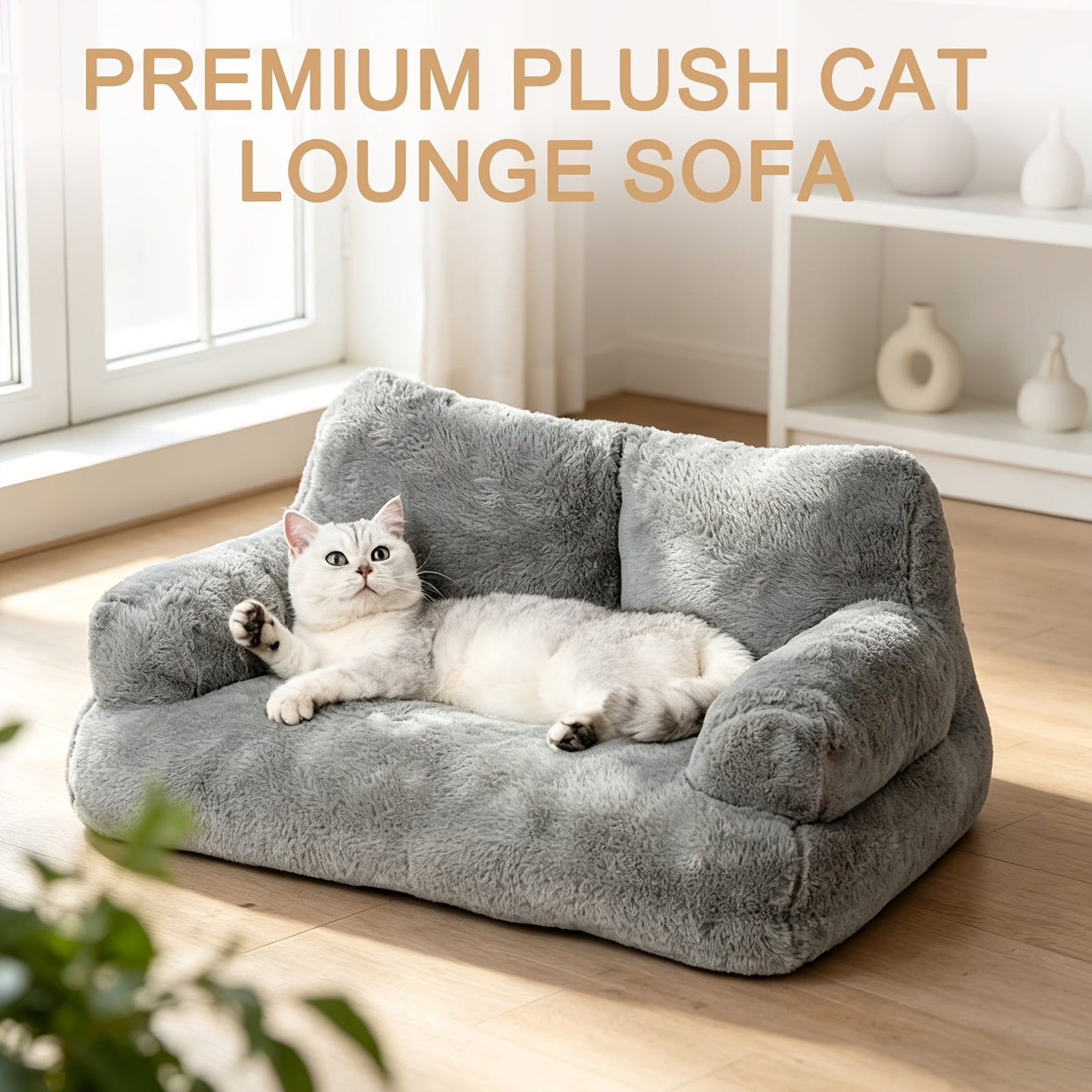 Plush Cat Sofa Bed – Four Seasons Comfort Washable Pet Couch for Cats & Small Dogs | M, L, 2XL, 3XL