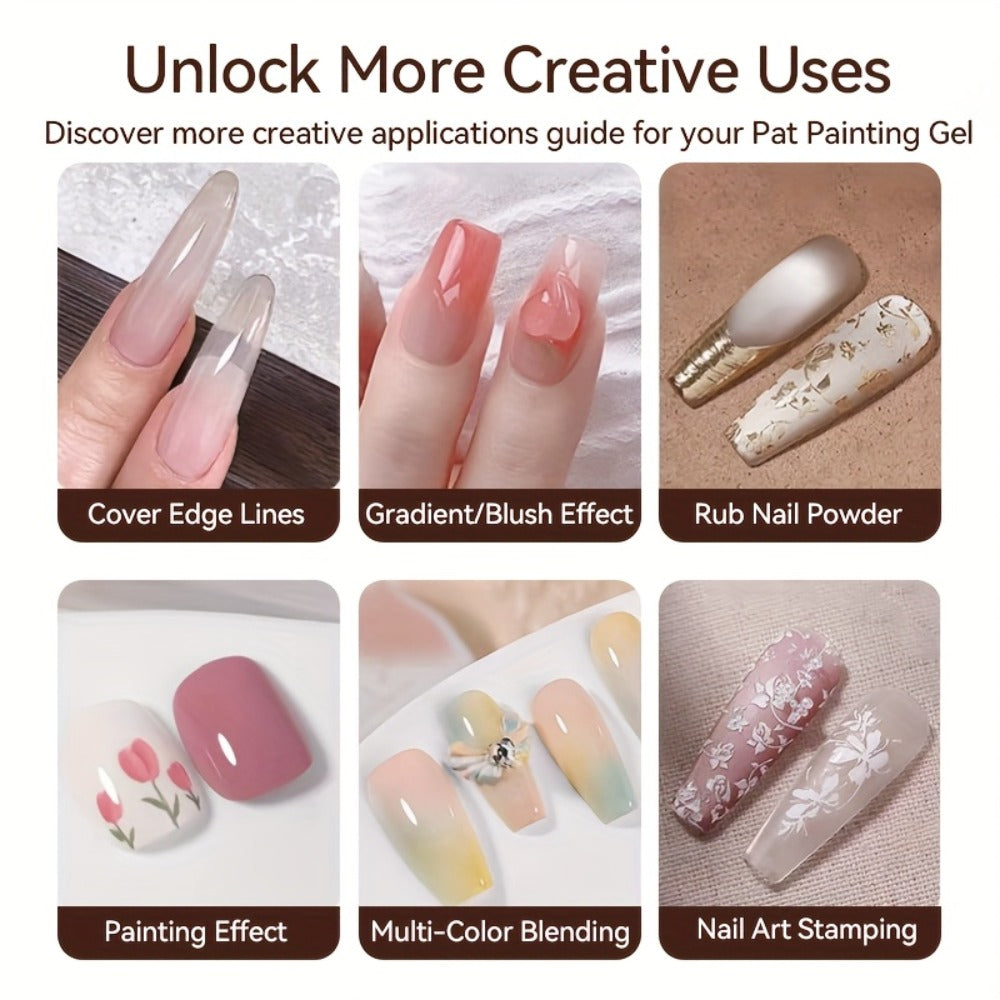 Gel Nail Polish 9-Color Ombre Palette for Gradient and Stamping Art with UV/LED Cure, 7 Series