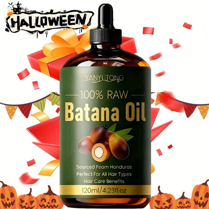 Hair Oil Batana 4.06oz Amber Dropper Bottle with 120ml Liquid Formula for Pre-Wash or Leave-In Use