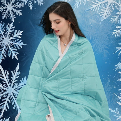 Cooling Blanket for Hot Sleepers – Lightweight Knit Acrylic Throw Blanket, Breathable Air-Cooled Comforter for Summer, Soft Moisture-Wicking Blanket in Throw Twin XL Queen King, Sky Blue Grey Lake Blue Light Green Purple