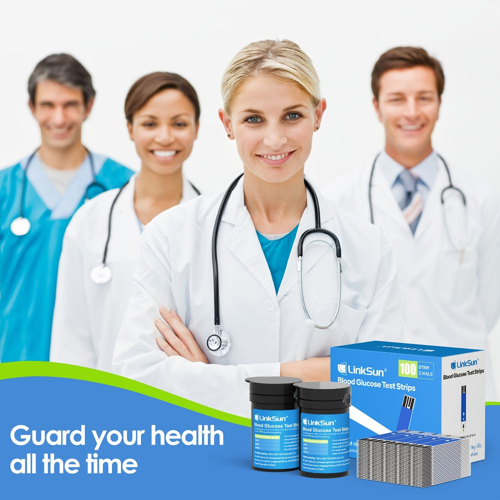 Diabetes Test Strips 100 Count – Compatible with G-425-1, G-425-2, G-425-3 Blood Glucose Monitors
