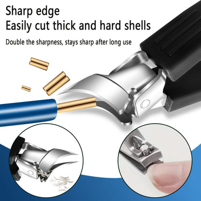 Seven-Piece Toenail Clipper Kit with Angled Nippers, Curved Blade Tool, Nail File and Lifter