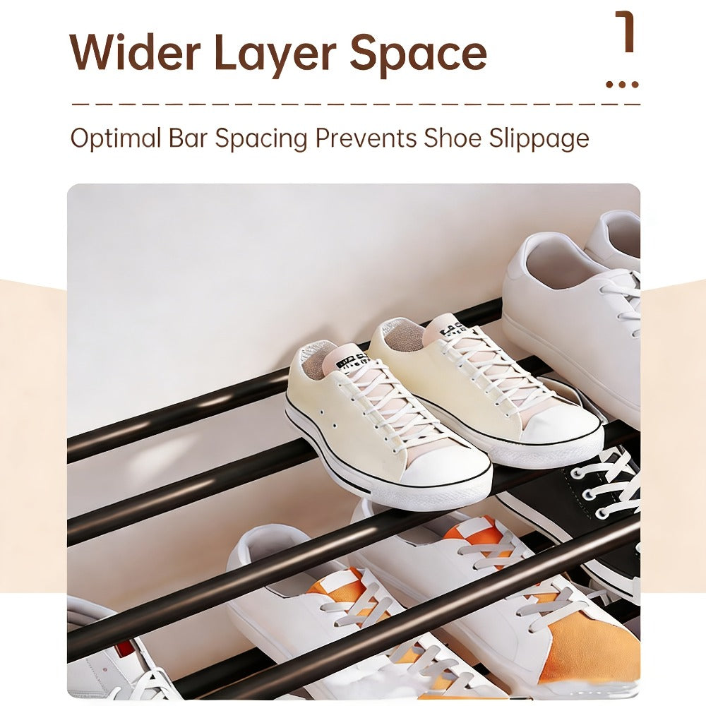 Shoe Storage Organizer 5-Layer Narrow White Rack for Entryway, Closet, Living Room and Door Areas