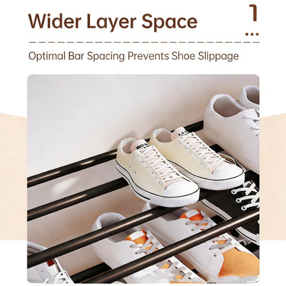 Shoe Storage Organizer 5-Layer Narrow White Rack for Entryway, Closet, Living Room and Door Areas
