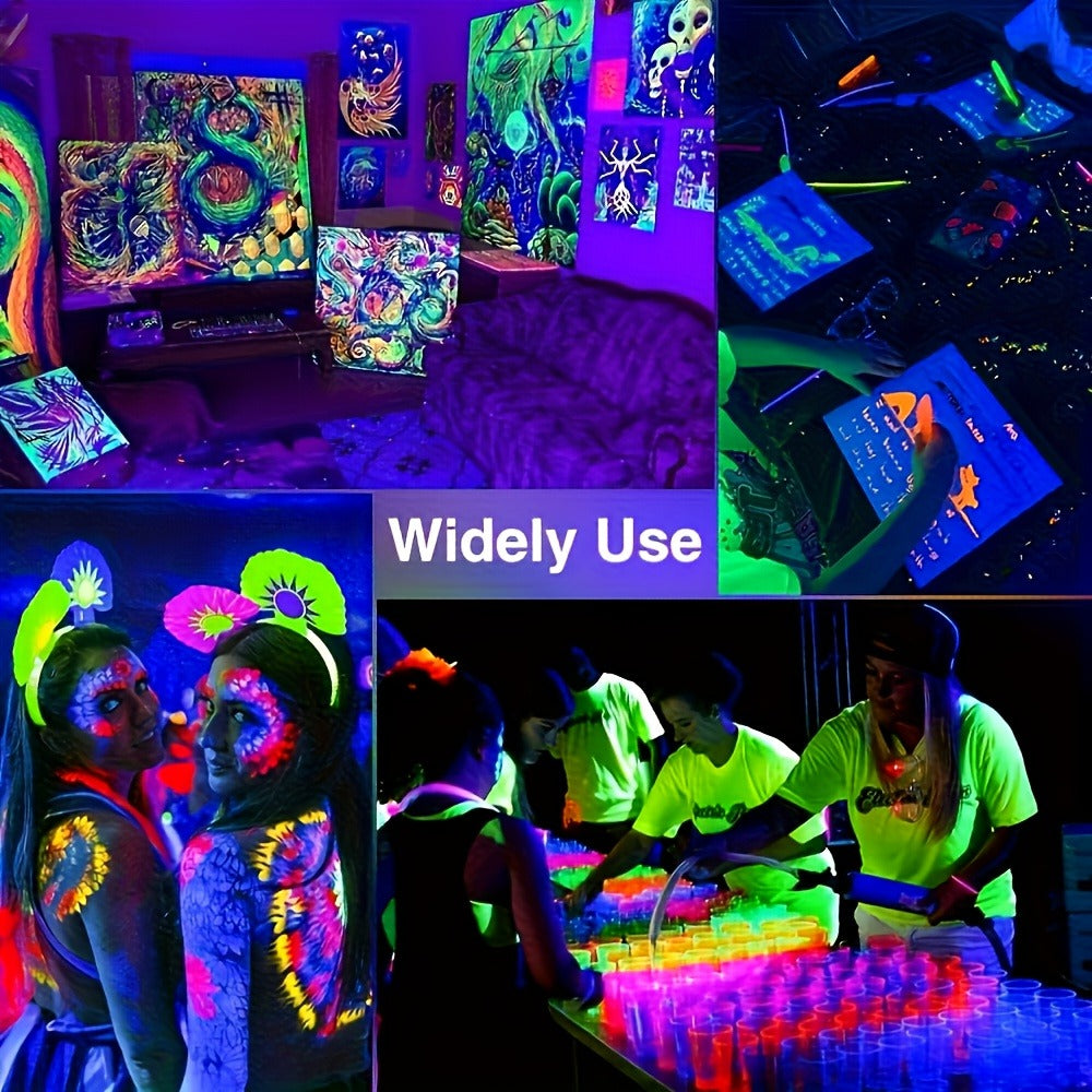 UV Black Light 10W LED Blacklight Flood Light IP44 Waterproof - 21 LEDs 385-400nm Covers 100 Sq Ft, 180° Adjustable Bracket, Plug-In for Glow Party Halloween Bedroom Neon Poster Body Paint Decoration