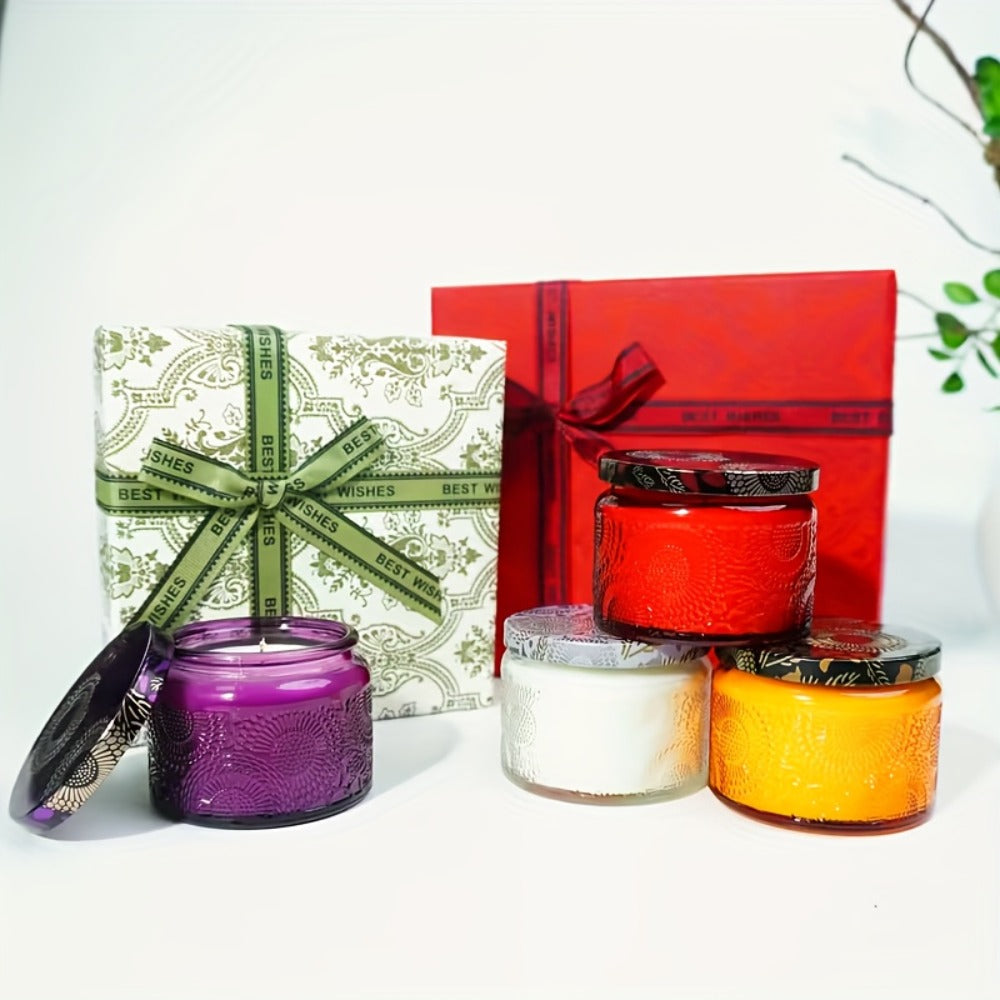 Book-Themed Jar Candle in 4oz or 8oz Singles, Two-Piece Sets and Four-Piece Gift Box Configurations