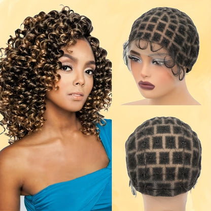 Double-Lace Crochet Wig Cap with Baby Hair and Hook Tool in 82-, 109-, 112- or 121-Section Options