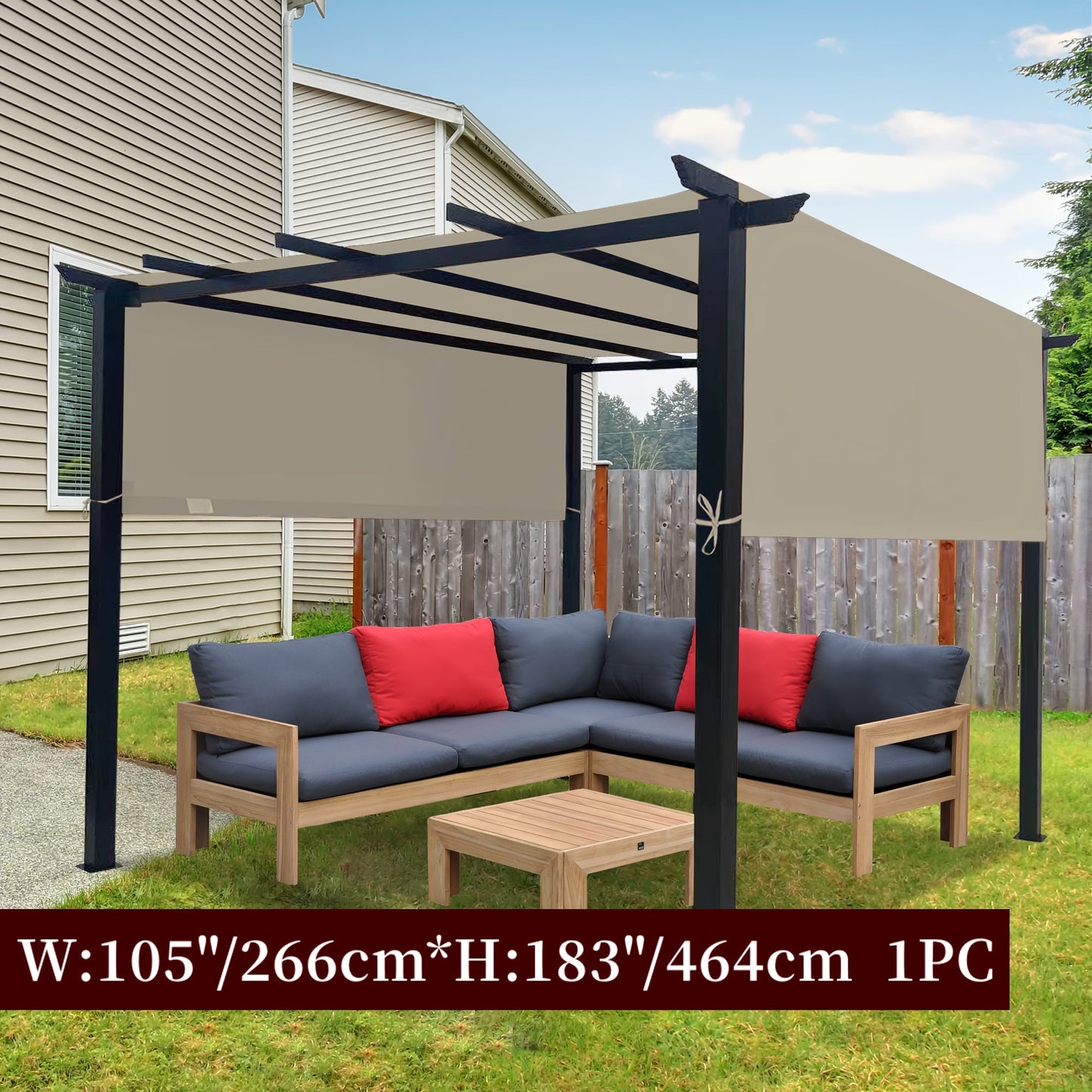 Pergola Replacement Canopy Panel in Eight Colors and Three Lengths for 24 Checkout Options