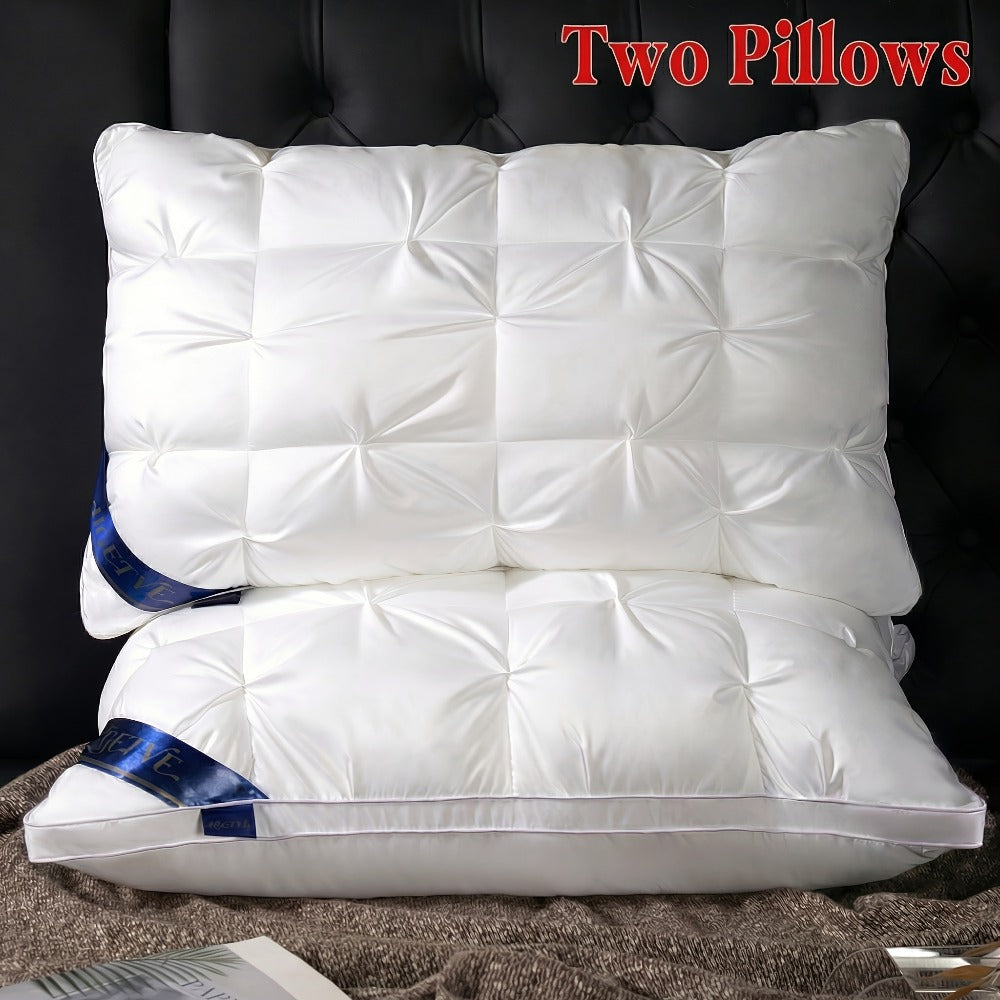 Two-Piece Bed Pillow Set in Six Colors and Queen or King Checkout Sizes for Bedroom Use for Home and Everyday Use