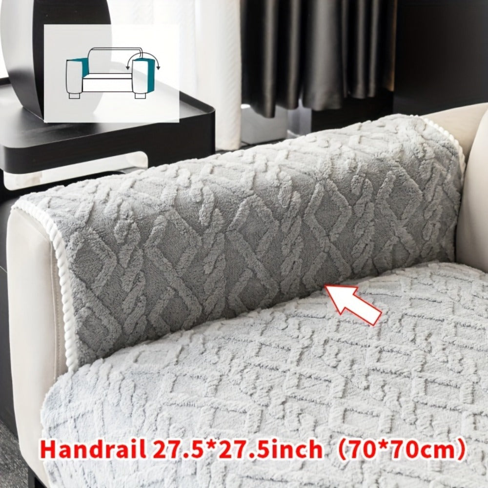 Sofa Cover Plush-Texture Modular Panels for Single to 4 Seats, Backrest, Armrest or Throw Pillow