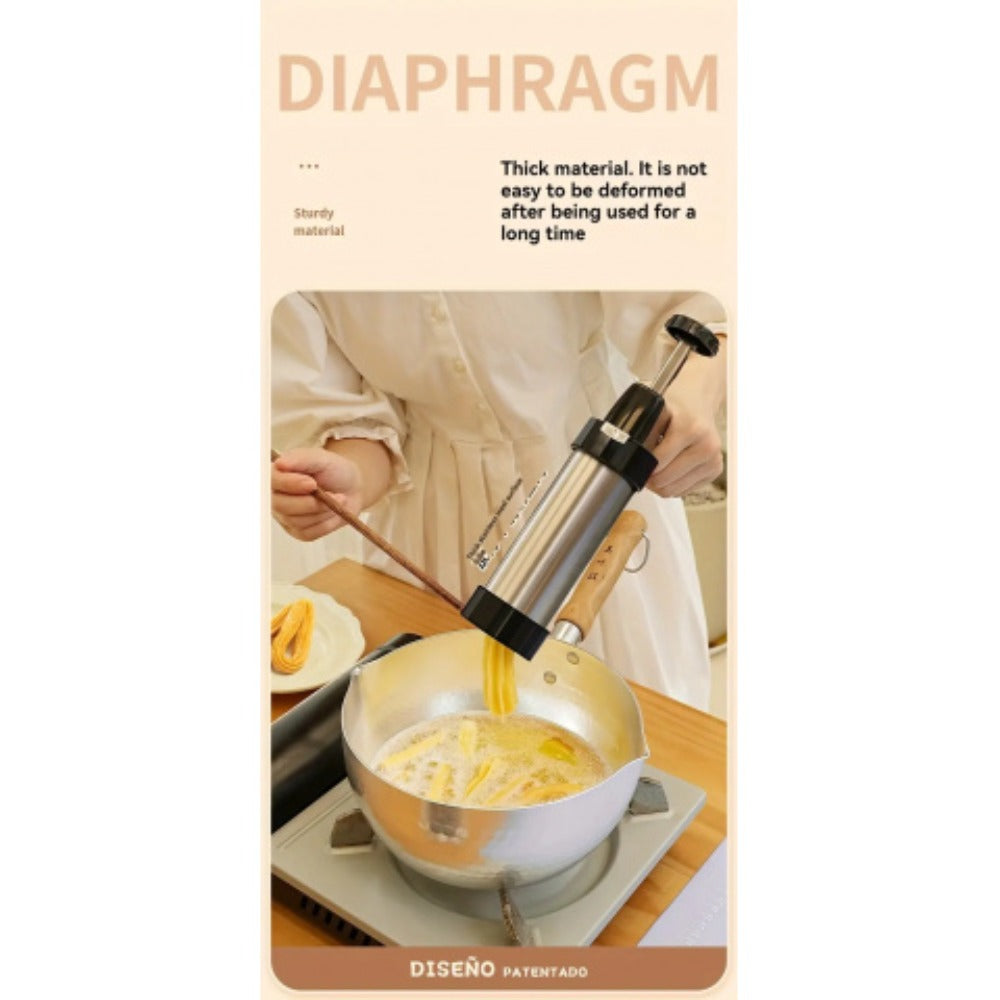 Eight-Piece Manual Cookie Press with Eight Discs and Stable Base for Biscuits and Pastry Baking