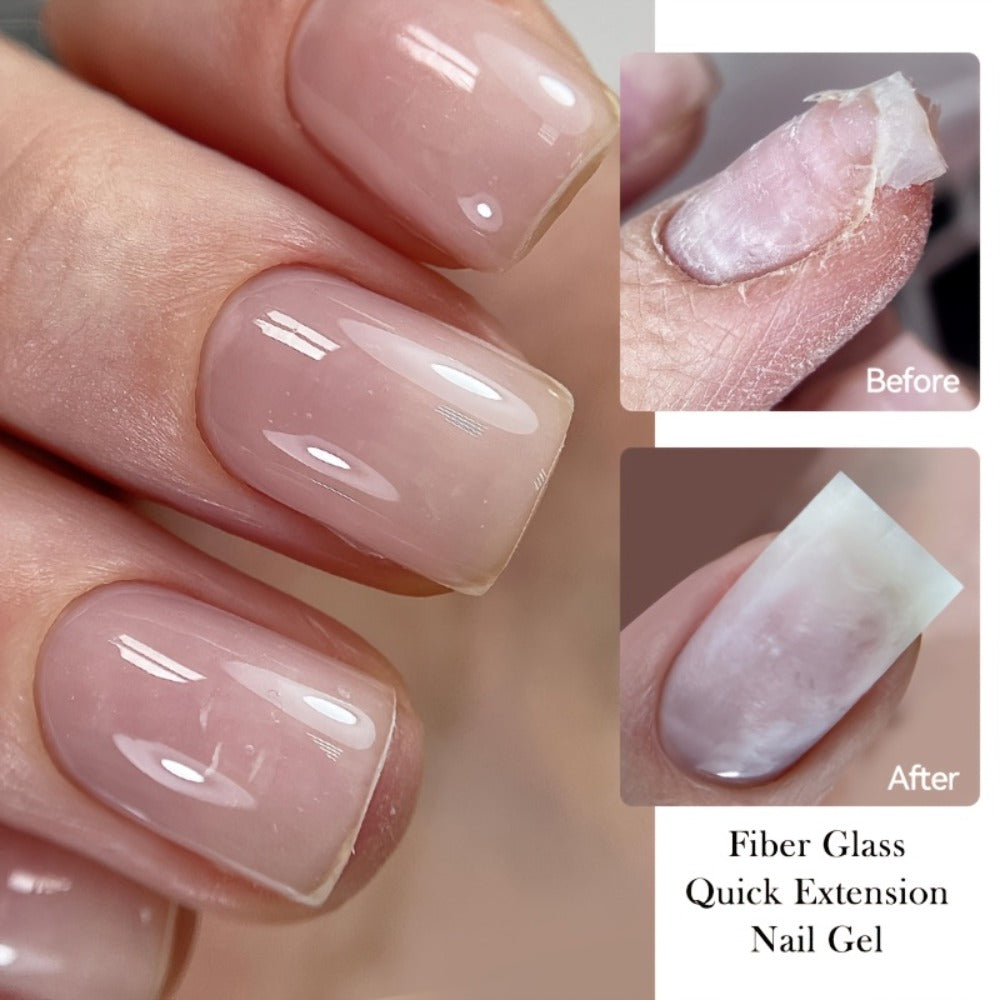 Clear Fiberglass Builder Gel 3-Pack, 7ml Bottles for Broken Nail Repair and Extensions with UV or LED Lamp Curing