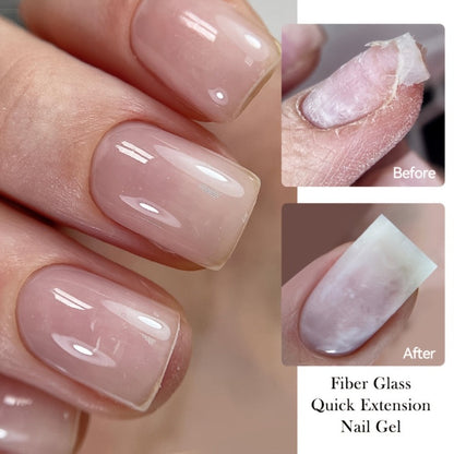 Clear Fiberglass Builder Gel 3-Pack, 7ml Bottles for Broken Nail Repair and Extensions with UV or LED Lamp Curing