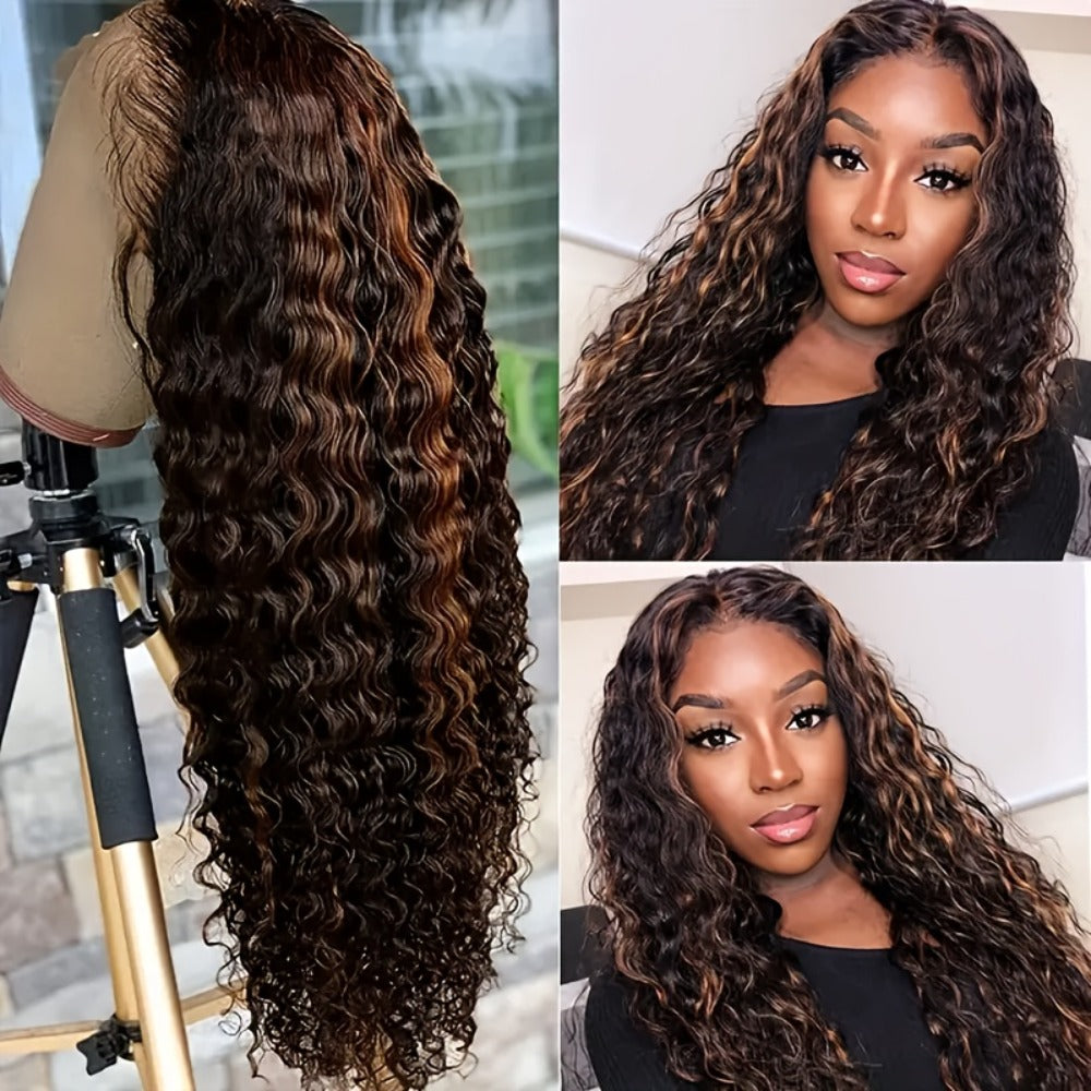 Deep Wave Human Hair Wig with 13x4 HD Lace Front, 180% Density and 14-34 Inch Length Options