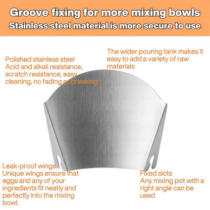 Stainless Steel Stand Mixer Pouring Chute for Select 4.5–8 Qt Tilt-Head and Bowl-Lift Mixers