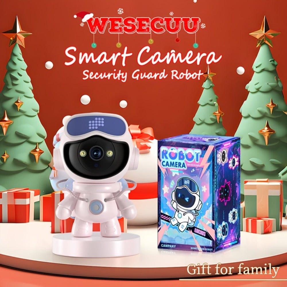 Security Camera 3MP Robot-Style Indoor Model with 360 Pan-Tilt, Auto Motion Tracking and Two-Way Audio