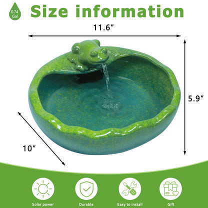 Ceramic Solar Fountain with Battery Backup for Garden, Pathway and Patio Lighting, with the Listed Configuration