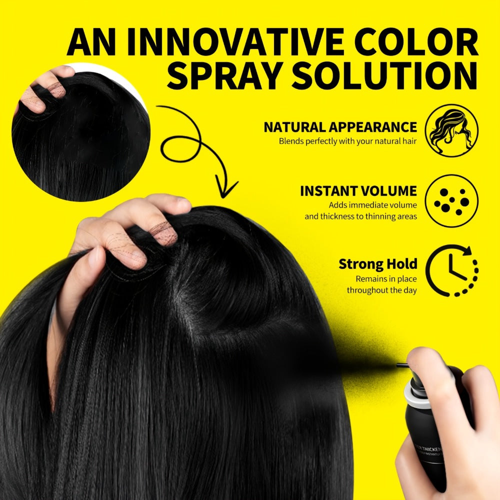 Root Cover Up Spray 80ml Instant Gray Hair Concealer with Plant-Based Fibers | Transfer-Resistant No-Mark Formula | Thicker Fuller Hair Appearance | Black & Dark Brown