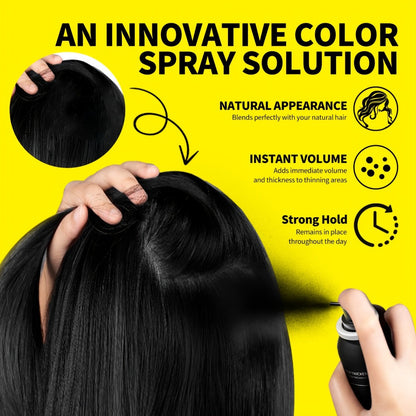 Root Cover Up Spray 80ml Instant Gray Hair Concealer with Plant-Based Fibers | Transfer-Resistant No-Mark Formula | Thicker Fuller Hair Appearance | Black & Dark Brown