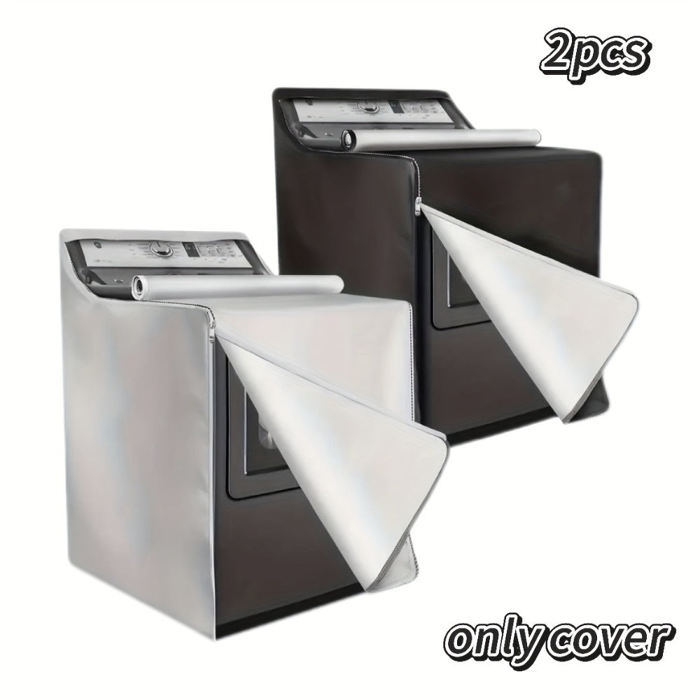 Two-Piece Washer and Dryer Cover Set with Roll-Up Access Panels in Black or Silver Checkout Options