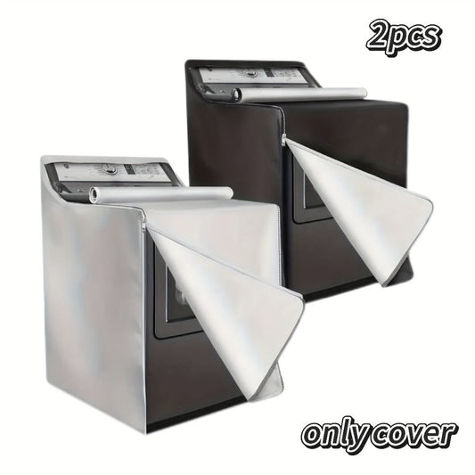 Washer Dryer Cover 420D Heavy Duty Waterproof, Indoor Outdoor Washing Machine Protector with Zipper Window, Fits Top Load & Front Load Washers Dryers, Dustproof UV-Resistant Laundry Appliance Hood 2pcs