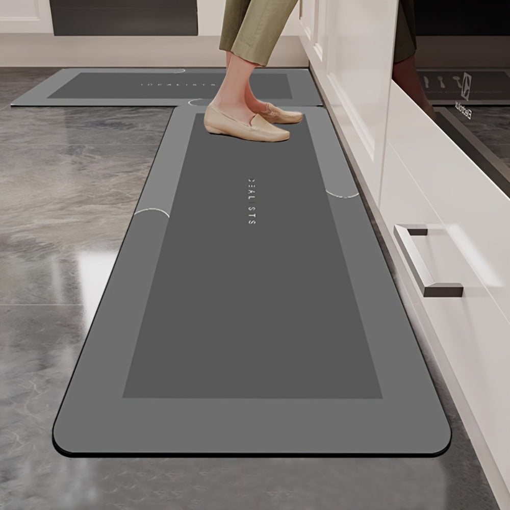 Kitchen Mat Set 2 Piece Anti-Slip Water Absorbent Thickened Diatom Mud Floor Mats for Kitchen Bathroom Entryway – Wipe Clean Non-Slip Bath Rug Set, Door Mat & Sink Mat Combo