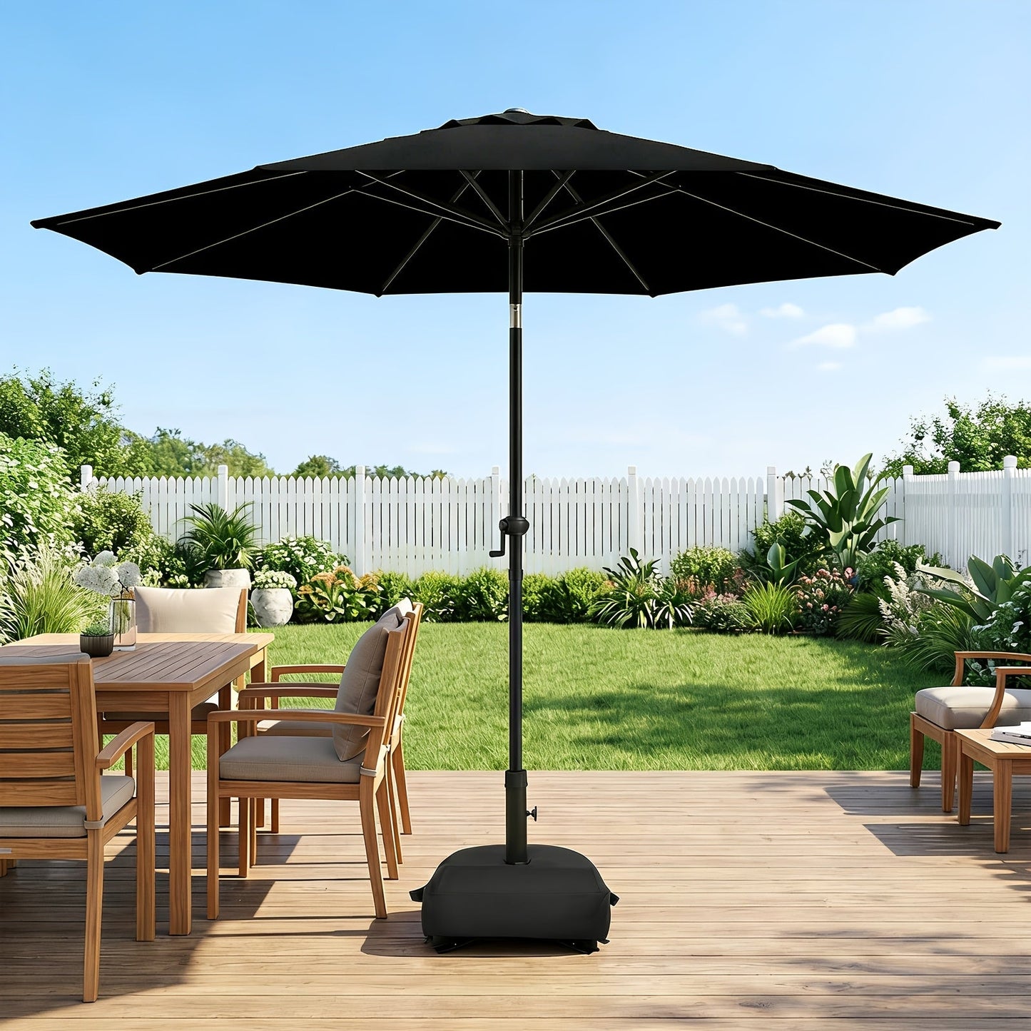Market Umbrella 9FT Patio Outdoor Table Umbrella with Vent & Base