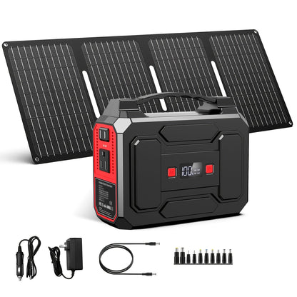 Portable Power Station with 146Wh or 300W Source Configurations, AC, DC, USB and LED Light
