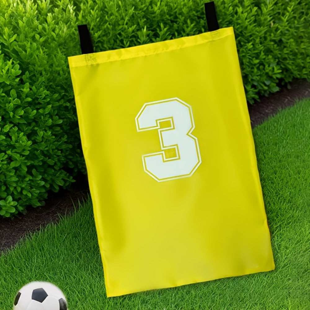Four Numbered Sack Race Bags in Red, Blue, Yellow and Green with 65 x 46cm Pictured Size for Lawns
