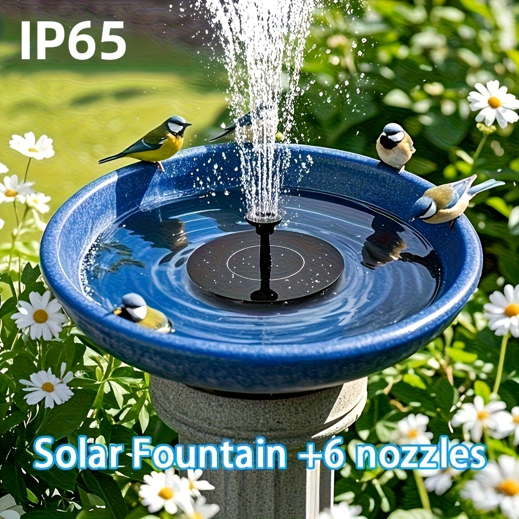 Floating Solar Fountain Pump with 16 cm Black Disc, Six-Nozzle Pictured Set and 1pc Checkout Option