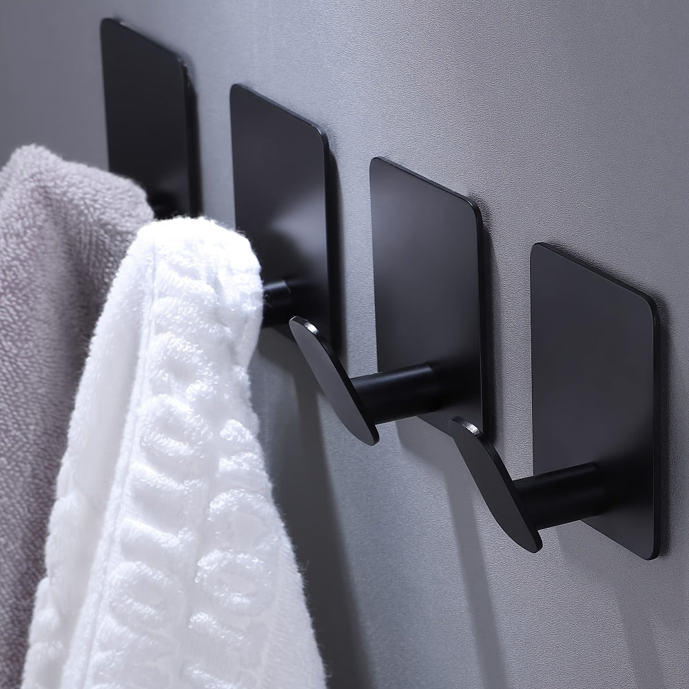 Adhesive Wall Hooks 8-Pack – Stainless Steel No-Drill Towel Hook for Bathroom Kitchen Bedroom Coat Hat Key Holder