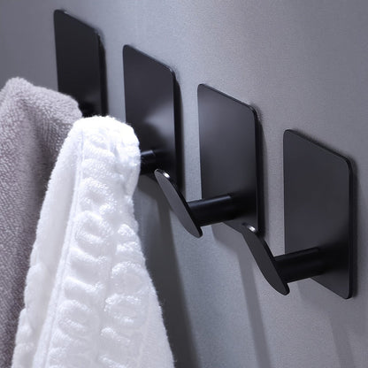 Adhesive Wall Hooks 8-Pack – Stainless Steel No-Drill Towel Hook for Bathroom Kitchen Bedroom Coat Hat Key Holder