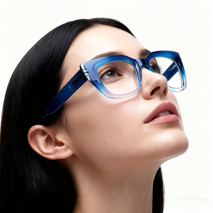 Reading Glasses Blue-Light 4-Pack Cat-Eye Floral Gradient Frames with Metal Spring Hinges & 1.0x to 4.0x Options