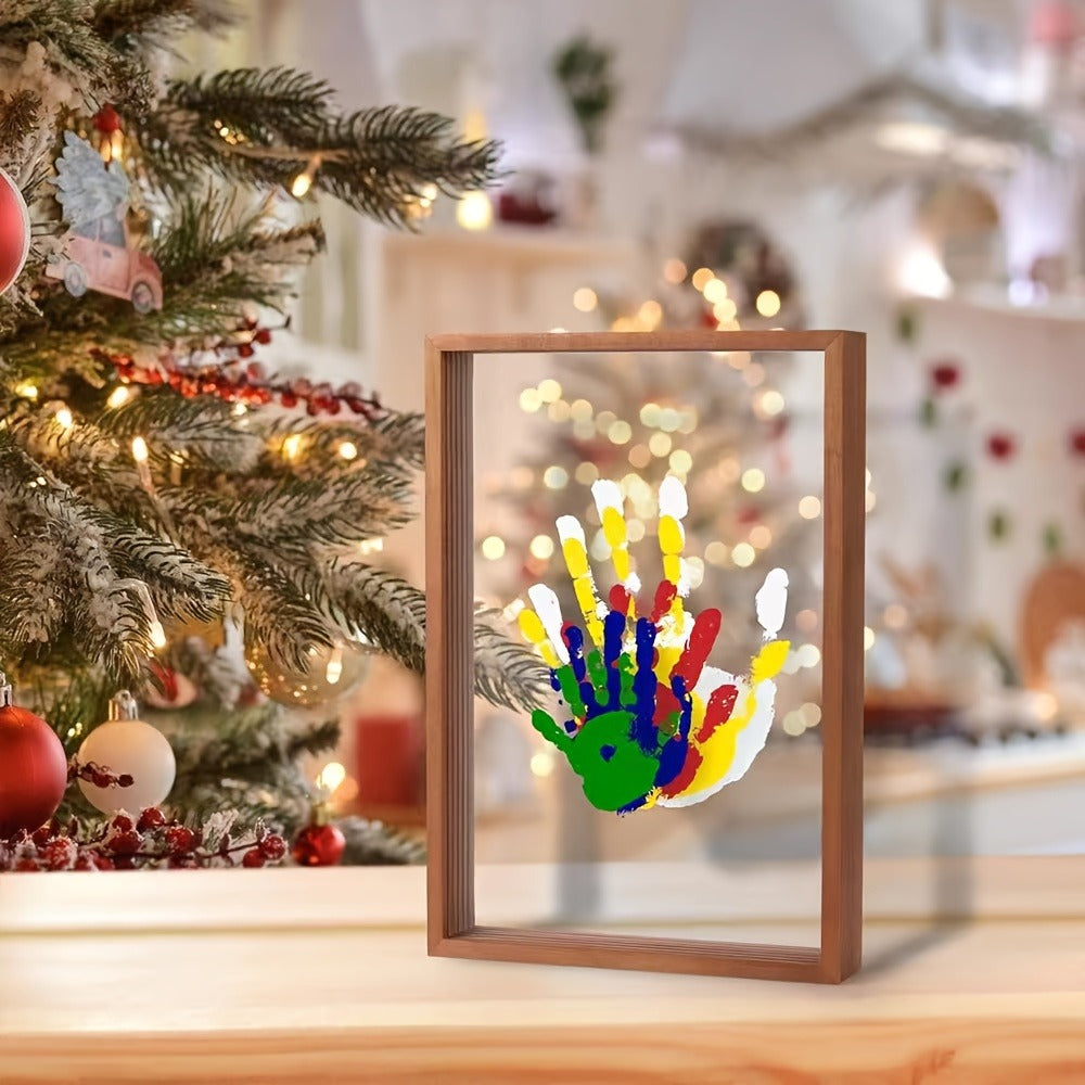 Family Handprint Kit with 4 Slots & 6 Colors – Memory Frame Keepsake Gift