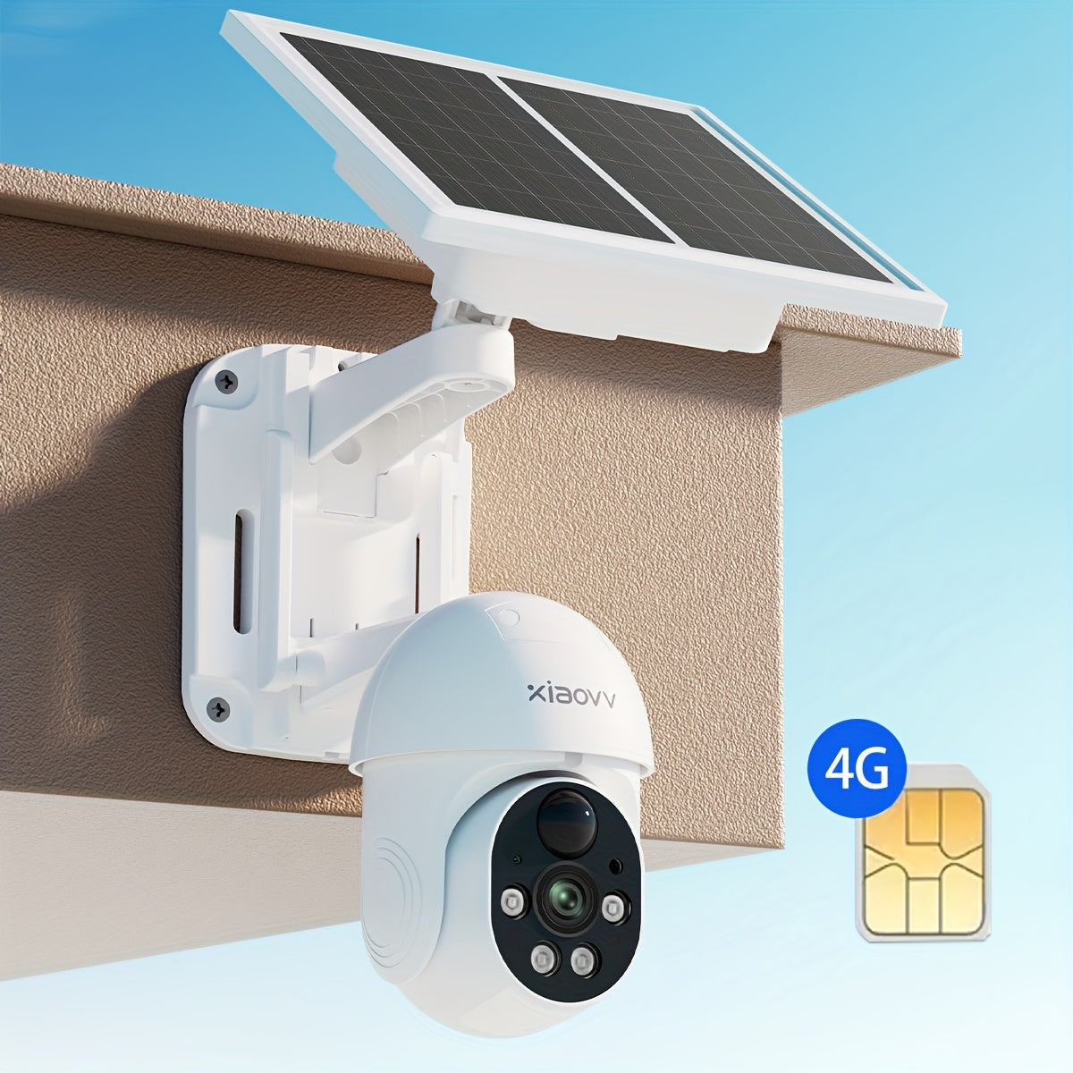 Solar PTZ Security Camera 1080P WiFi 360° with AI PIR Detection – XIAOVV P6 Battery Powered, Color Night Vision, Two-Way Audio, Outdoor Home Surveillance Camera