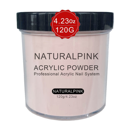 120g Acrylic Nail Powder Jar in Rose, Almond, Peach or Natural Pink for Use with Compatible Acrylic Liquid